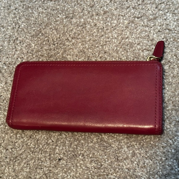 Coach Raspberry Leather Zip Wallet - Picture 2 of 4